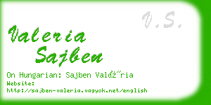 valeria sajben business card